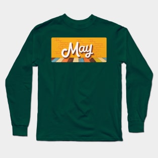 May Month Retro Text Long Sleeve T-Shirt